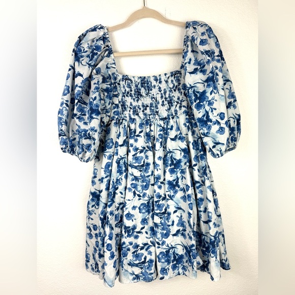 Abercrombie & Fitch Emerson Poplin Puff Sleeve floral Mini Dress size M - Picture 7 of 10